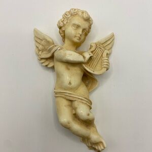 Antique Cherub Resin Wall Plaque Set